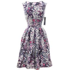 Tahari Arthur S. Levine Flower Printed Fit Dress